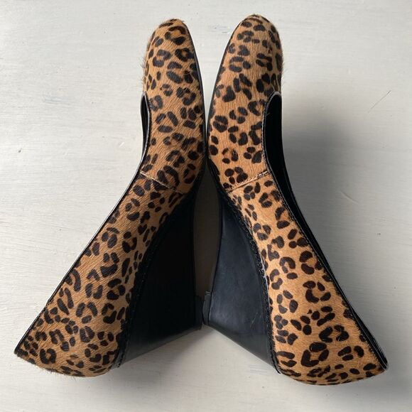 Franco Sarto Slip On Leopard Animal Print Calf Hair Wedge Size 7M - Picture 7 of 11